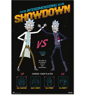 Erik Rick and Morty Interdimensional Showdown Posteri - 35,8 x 24,2 inç - Shipped Roll-up - Havalı Poster - Sanat Posteri - Poster ve Baskılar - Duvar Posteri