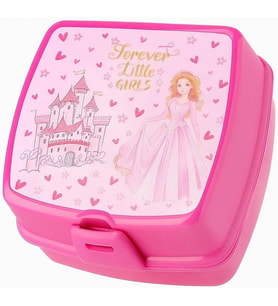 Princess Baskılı 4 Bölmeli ve Kaşık Çatallı Beslenme Çantası - Beslenme Kutusu