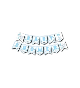 Mini Party Store Zikzak Banner Baby Shower Mavi Fil