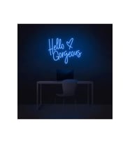 Hello Gorgeous Yazılı ve Şekilli Neon Tabela