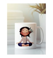 Beyaz Kupa Bardak G107 Yoga Meditasyon Om