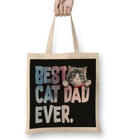 Best Cat Dad Ever Costume Gift Bez Çanta Uzun Saplı