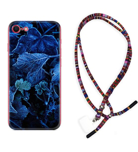 Apple iPhone 5 6 7 8 Plus Se XR Kılıf Boyun Asklı Rasta Silikon Blue Foid 1628