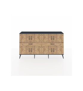 Arges Konsol 4 Raflı 2 Çekmeceli 8 Kapaklı 176x30x99 Antrasit-Çam