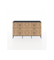Arges Konsol 4 Raflı 2 Çekmeceli 8 Kapaklı 176x30x99 Antrasit-Çam