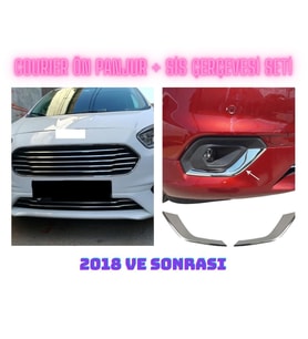 Courier Ön Panjur Ve Sis Çerçevesi Seti 2018 Ve Sonrası Paslanmaz Çelik 9 Parça (Metal)