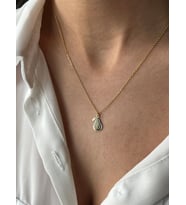 Kişiye Özel Minimal Avakado Kolye 925K Gümüş (Gold)