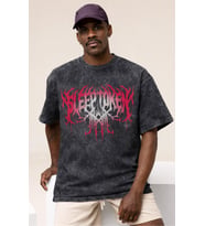 Tasarım Sleep Token Rock Metal Müzik Grubu Baskılı Unisex Oversize Vintage Yıkamalı Tişört