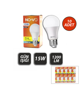 10 ADET 15W GÜN IŞIK LED AMPUL 1200LM 3000K 15.000 SAAT ÖMÜR
