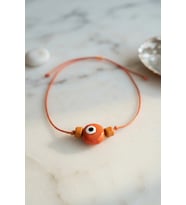 Handmade Bohem Turuncu Nazar Kolye