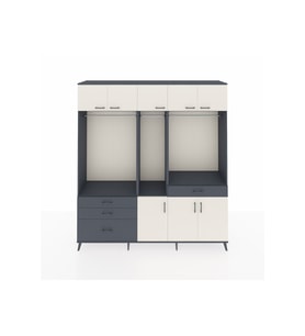 Hyperion Dolap 8 Raflı 4 Çekmeceli 3 Askılı 220x44x243 Antrasit-Aytaşı/Antrasit
