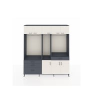 Hyperion Dolap 8 Raflı 4 Çekmeceli 3 Askılı 220x44x243 Antrasit-Aytaşı/Antrasit