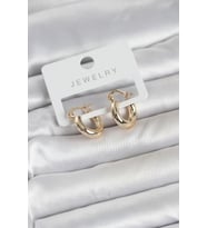 Gold Renk Pirinç Halka 15 mm Kadın Küpe