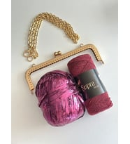 Metalik Rafya Ve Supra İpli Kit (Mor)