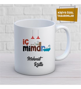 Kişiye Özel İsim Yazılabilir İç Mimar Kupa Bardak
