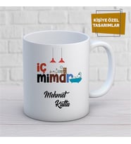Kişiye Özel İsim Yazılabilir İç Mimar Kupa Bardak