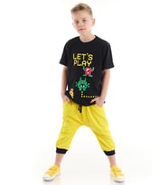 Lets Erkek Çocuk T-shirt Kapri Şort Takım (Çok Renkli)