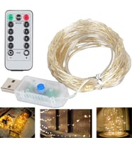 PM-37723 USB Girişli Uzaktan Kumandalı 30 Metre 8 Modlu Günışığı Dekoratif Yılbaşı - Peri Led Işık