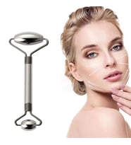 Metal Cilt Sıkılaştırıcı Face Gua Sha Rulosu Yüz Masaj Roller Model 1