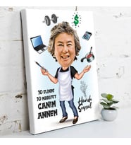 Marifetli Annem Karikatürlü Kanvas Tablo