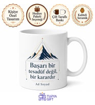 Başarı Yolculuğu Temalı Kupa Bardak Motivasyon Hediye Kupası