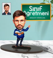 Kişiye Özel Sınıf Öğretmeni Tasarımlı Karikatür Biblo