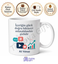 Sosyal Medya Uzmanına Hediye Özel Tasarım Baskılı Porselen Kupa Bardak