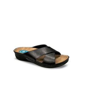 Ceyo 9946-1 Topuk Jelli Anatomik Taban Kadın Terlik Siyah 35-40