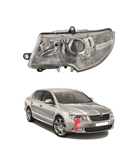 Skoda Super B Sol Şöför Far Lambası 2007-2012