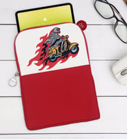 BK Gift Motorcu İskelet Tasarımlı Taşınabilir Koruyucu Tablet Kılıfı & Organizer Çanta - Kırmızı-1