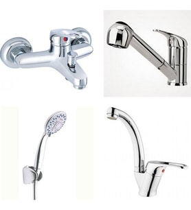 ARÇE Mix Banyo Kuğu Lavabo Spiralli Mutfak Bataryası Ve Duş Takımı