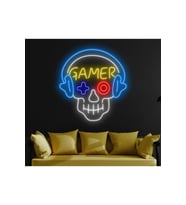 GAMER Yazılı ve Şekilli Neon Tabela