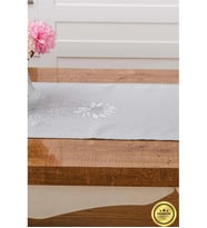 Iris Jaka Rpolyester Kumaş Gri Runner 45x150 Cm - 1411 (Standart)