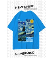 Nevermind Unisex Van Gogh Baskılı Oversize Tshirt (Bebe Mavi)