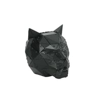 Oduman Design - Mat Siyah Kedi Kafası – El Yapımı Metal Kalemlik ve Masaüstü Heykeli
