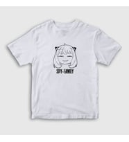 Presmono Unisex Çocuk Beyaz Anya Smug Face Anime Spy X Family T-Shirt 317028tt