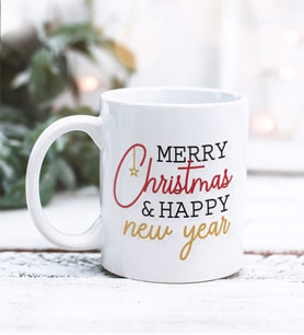 Merry Chrıstms Yeni Yıl Tasarımlı Kupa Bardak (Beyaz)
