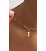 Şimşek Küp Zincir Kolye 925 Ayar (Gold)