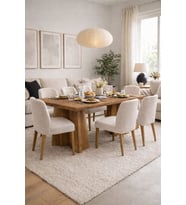 Dikdörtgen Salon Yemek Masası Mantar Ayak - 36mm Kalın Kenarlı 180x90-Afrika Ceviz
