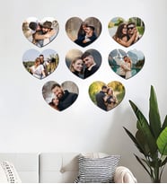 Kişiye Özel 8 Fotoğraflı Kalp Mdf Tablo