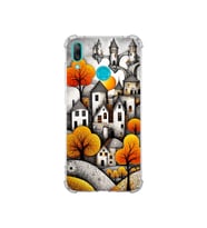 PrintiFy Huawei Y7 2019 ile Uyumlu Düşlerin Dansı Serisi Göçebe Şatolar Tasarımlı Uv Baskılı Köşe Korumalı Antişok Kılıf
