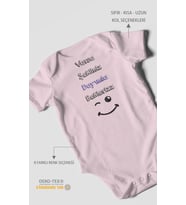 Varsa Şekliniz Dayımla Bekleriz Baskılı Bebek Zıbını – Çıtçıtlı Body  %100 Pamuk Kısa Kol (Bebek Pembesi)