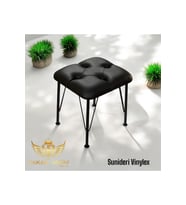 Siyah Metal Ayaklı Puf 40x45 cm