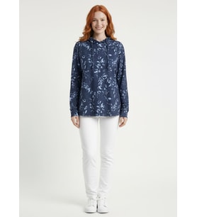 Kadın Kapüşonlu Yaprak Desenli Sweatshirt
