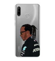 Huawei P30 Lite Uyumlu Lewis Hamilton Desenli Şeffaf Telefon Kılıfı