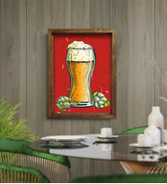 BK Gift Cafe & Bar & Restaurant Konseptli Doğal Masif Ahşap Çerçeveli Tablo-35