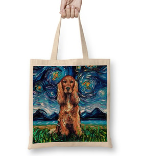 Red Cocker Spaniel Starry Night Bez Çanta Uzun Saplı