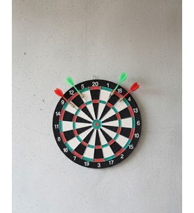 17 İnç Profesyonel Dart Tahtası Dayanıklı Yapı ve 4 Metal Dart Oku