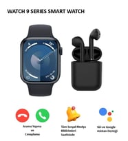Watch 9 Series Akıllı Saat + Inpods i12 Bluetooth Kulaklık (Siyah)