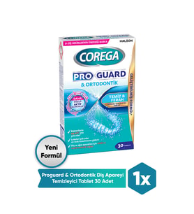 Corega Pro Guard & Ortodontik Günlük Diş Protezi Temizleyici 30 Tablet